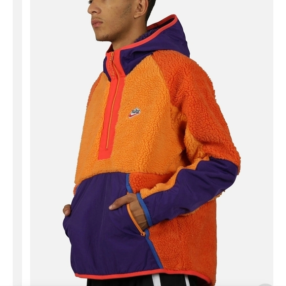 Retro Nike Half-Zip Heritage Fleece Hoodie Sweatshirt Men's S - Picture 9 of 14